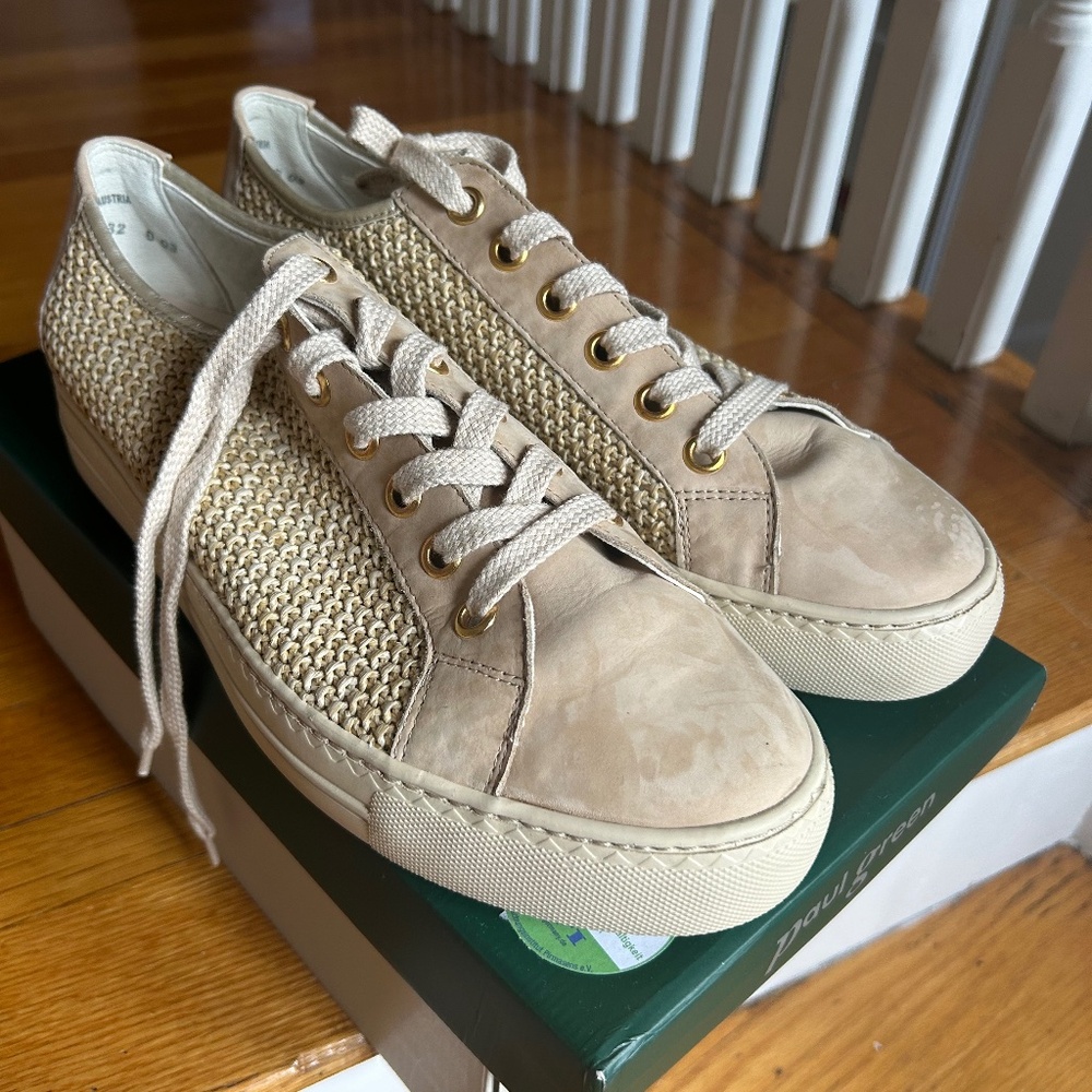 Paul Green Rachel Sneakers Sabbia NatureCombo leather Size 10.5